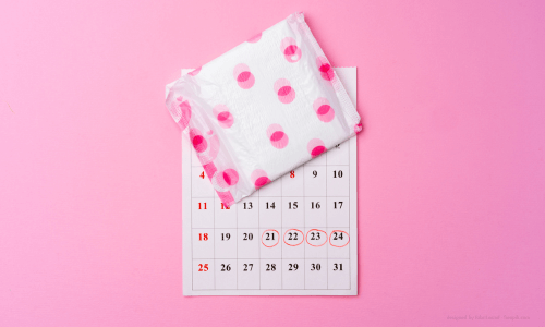 menstruationskalender mit markierter periode zur planung des spirale einsetzen ohne periode