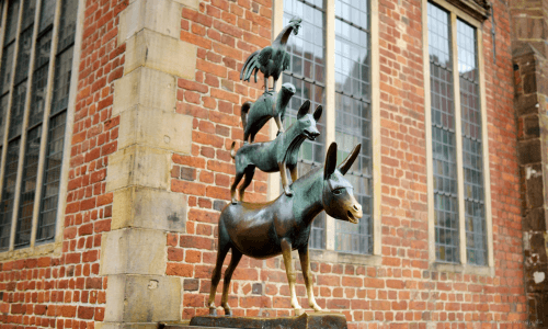 statue bremer stadtmusikanten in bremen