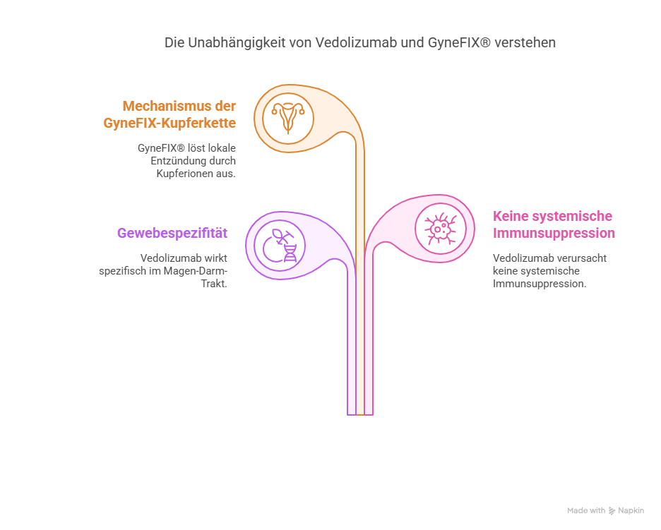 Grafik wie Vedolizumab und GyeFIX funktionieren